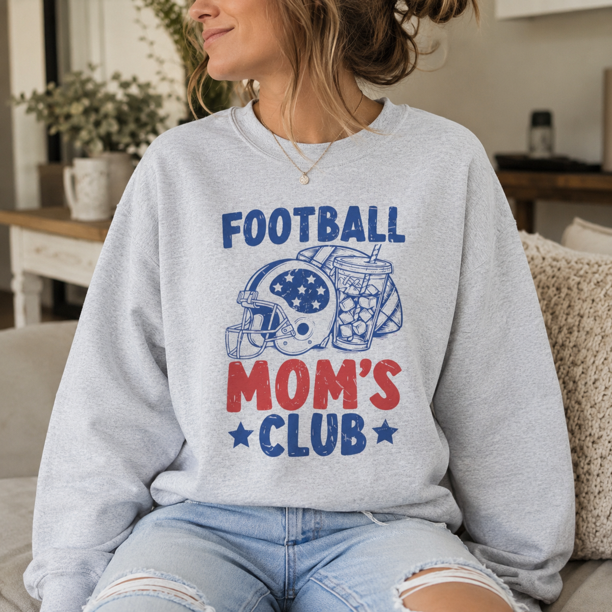 Football Mom's Club Crewneck Sweatshirt