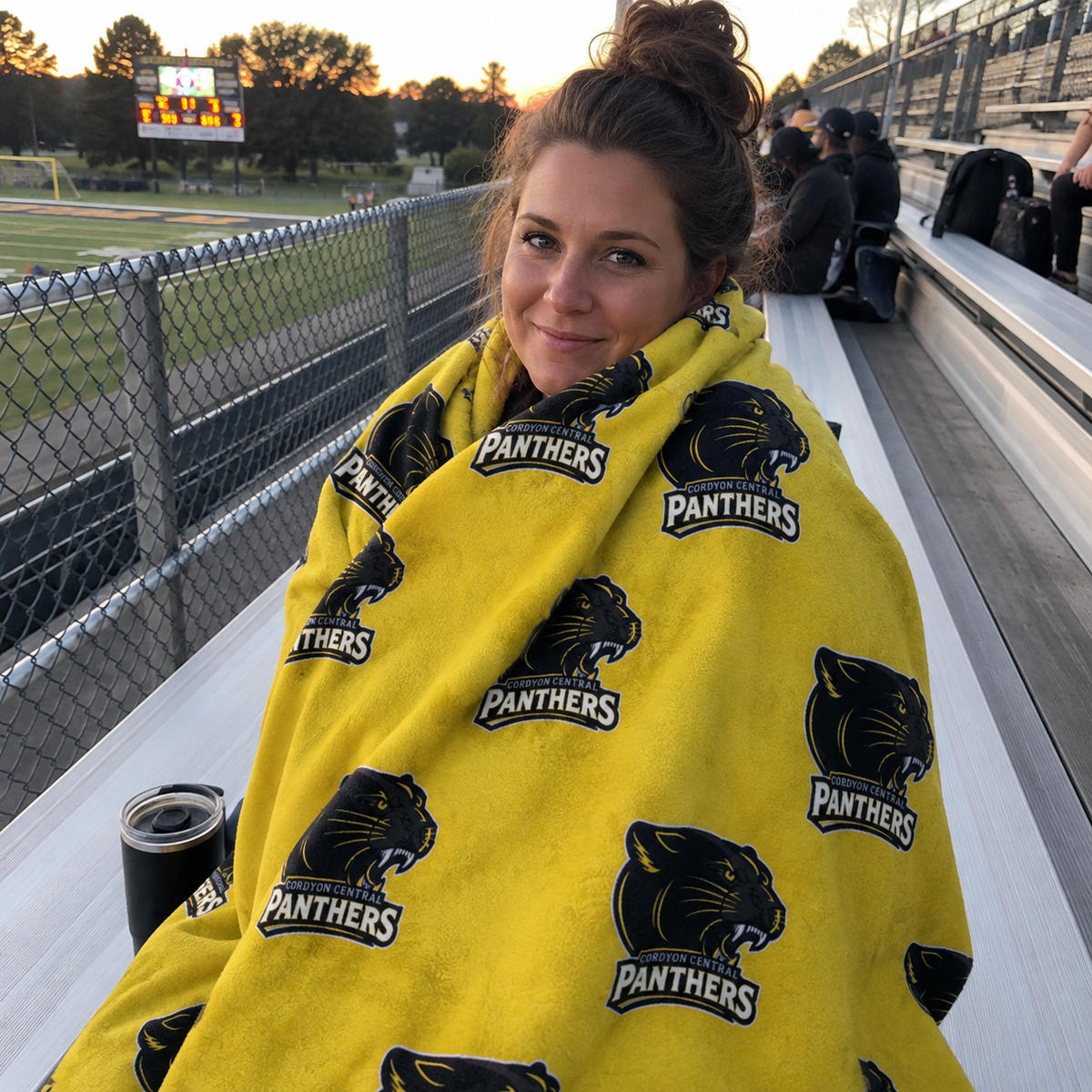 Custom (school logo) Panthers Fleece Blanket