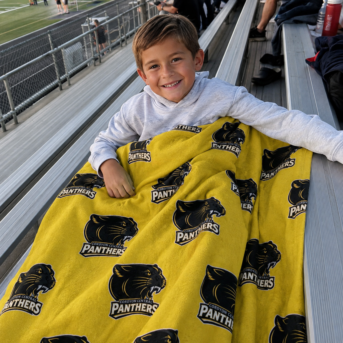 Custom (school logo) Panthers Fleece Blanket