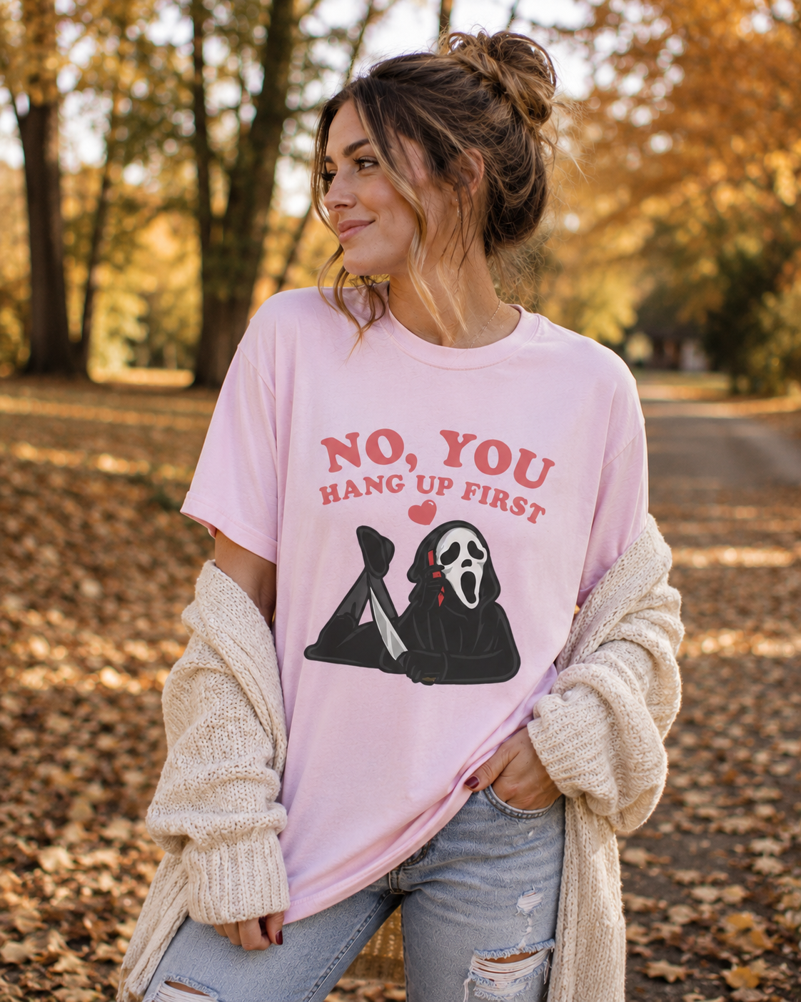 No you Hang Up First Halloween Graphic Tee