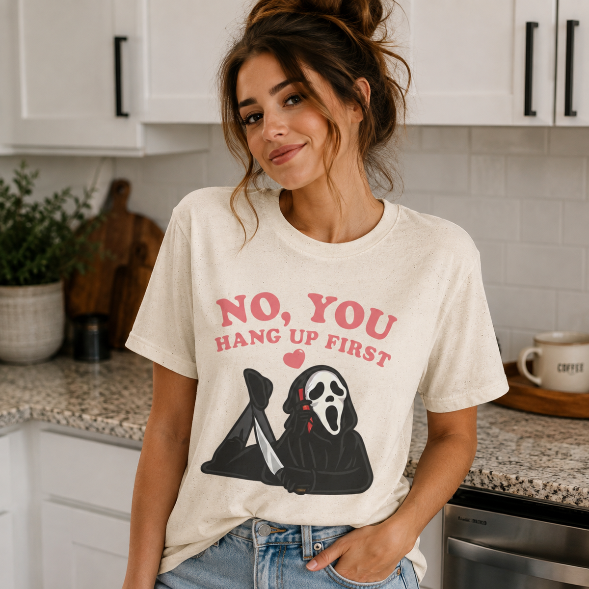 No you Hang Up First Halloween Graphic Tee