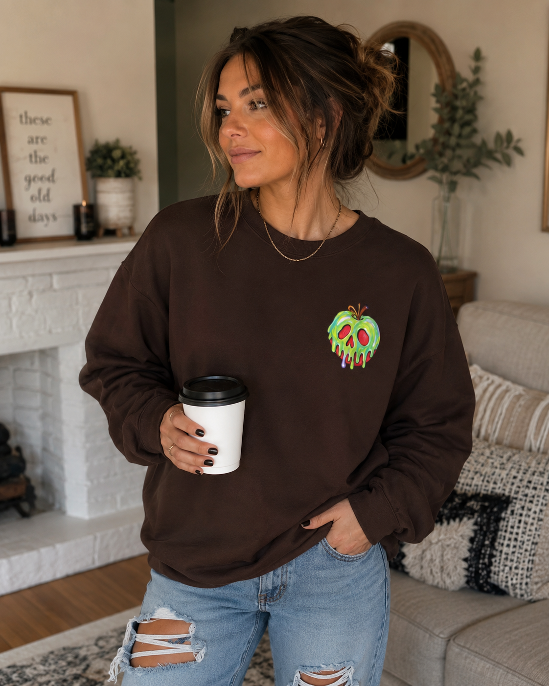 Dripping Poison Apple Graphic Crewneck Sweatshirt