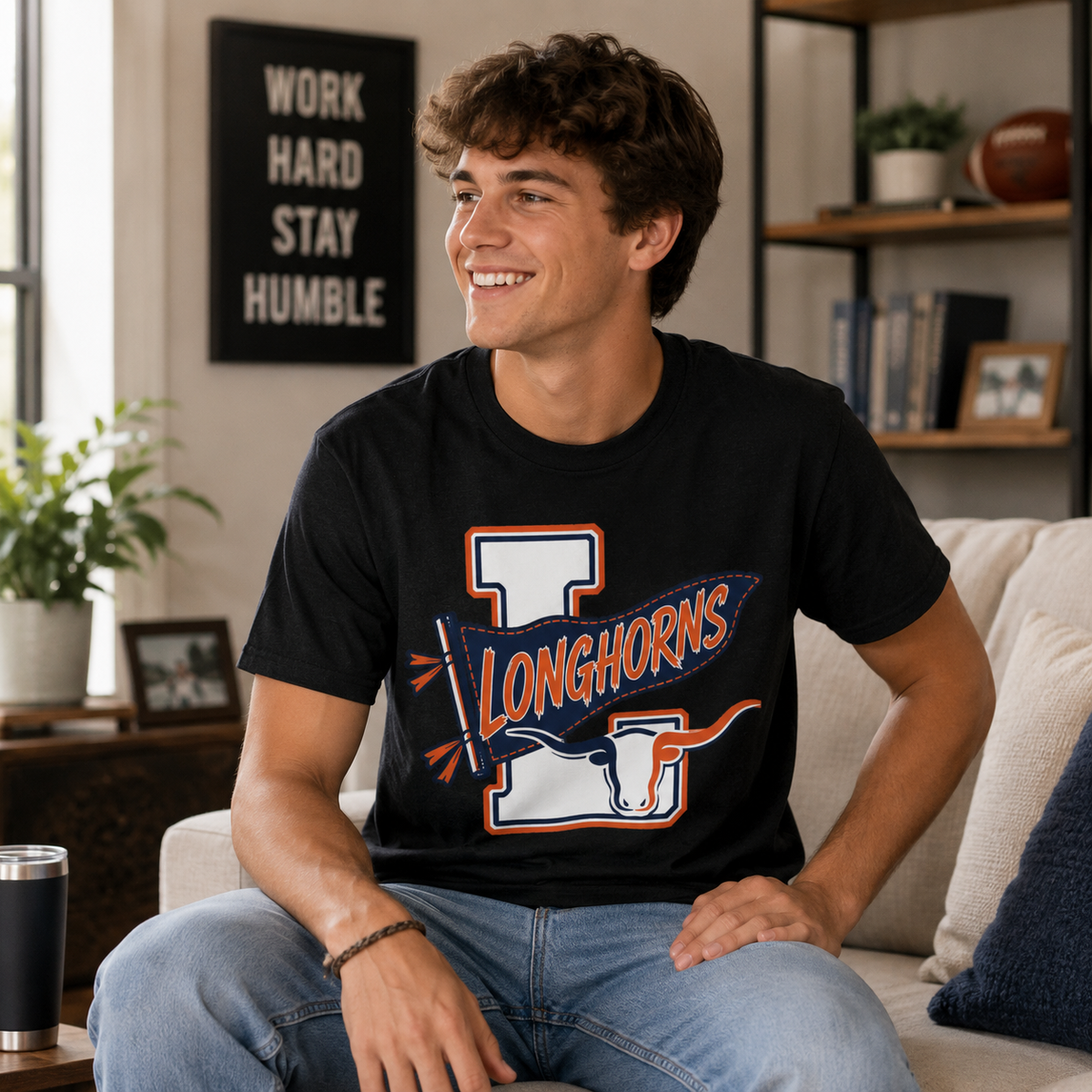 Longhorns Vintage Varsity Tee
