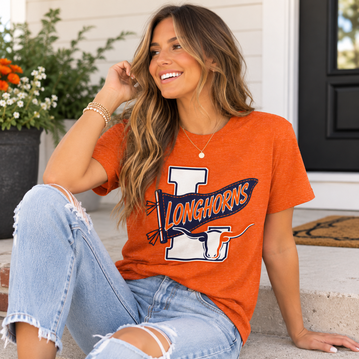 Longhorns Vintage Varsity Tee