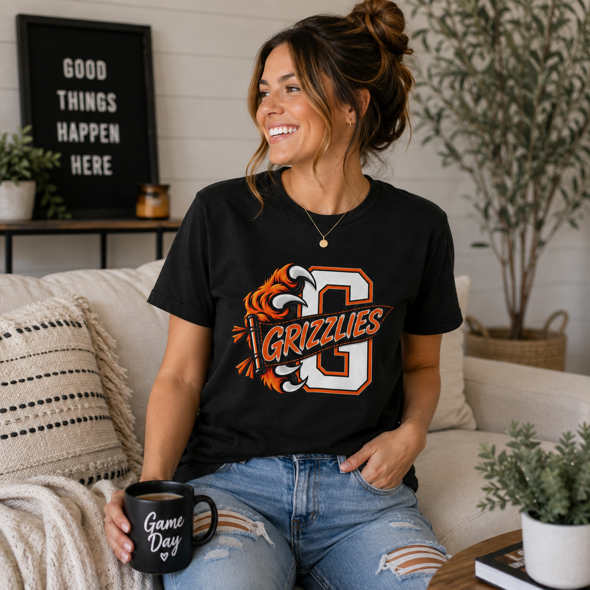 Grizzlies G Letter Mascot Tee