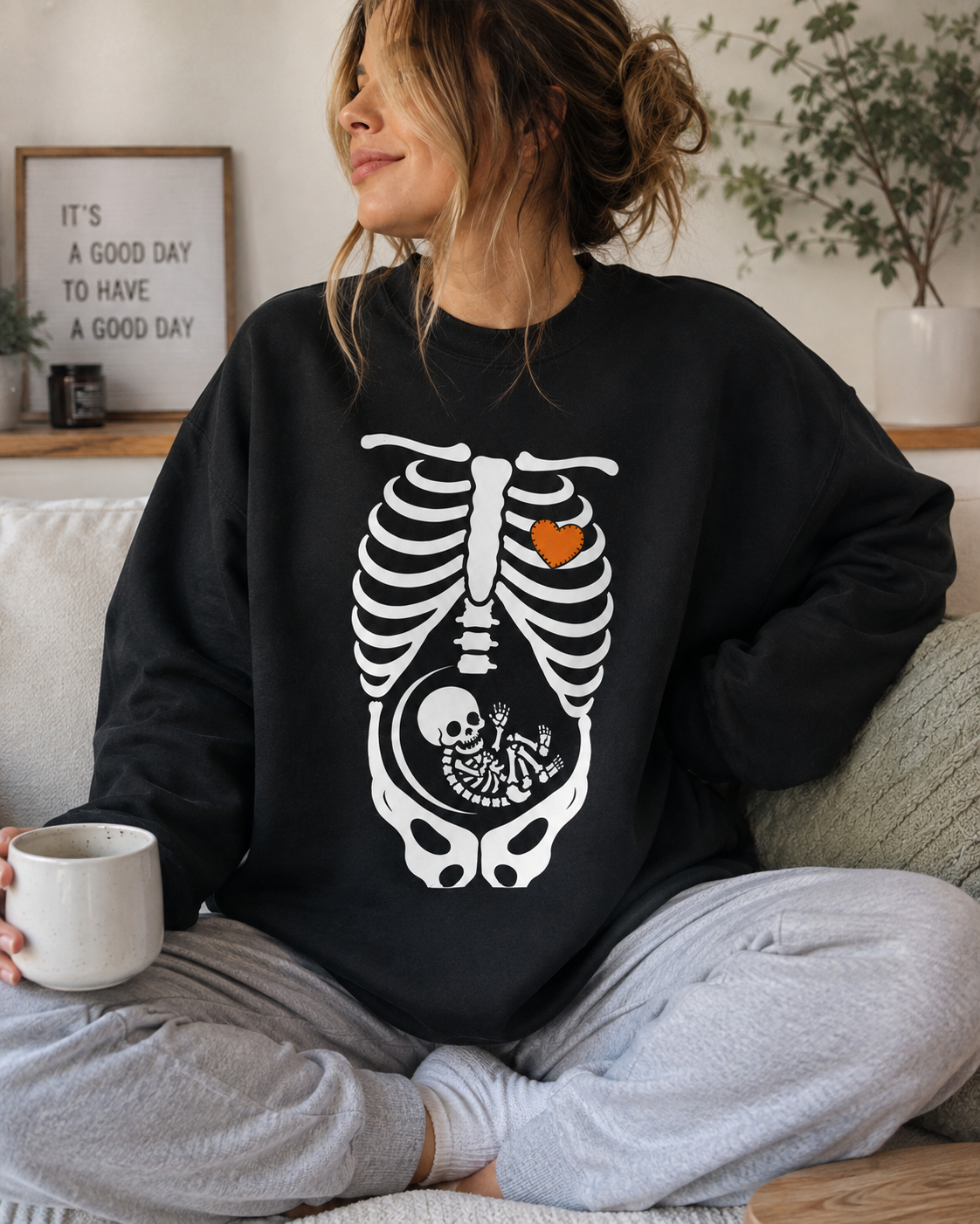Pregnant Skeleton Crewneck Sweatshirt