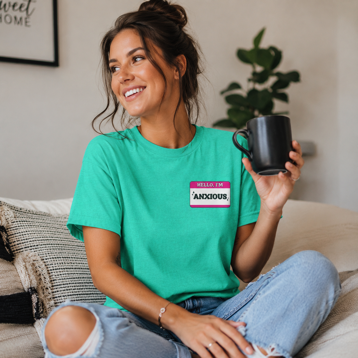 'Hello I'm Anxious' Graphic T‑Shirt