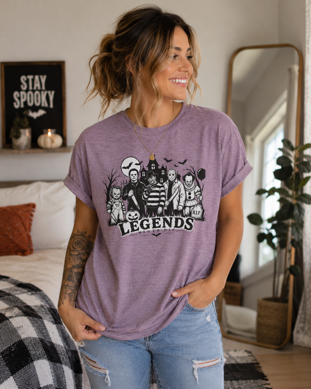 Legends Never Die Halloween Graphic Tee