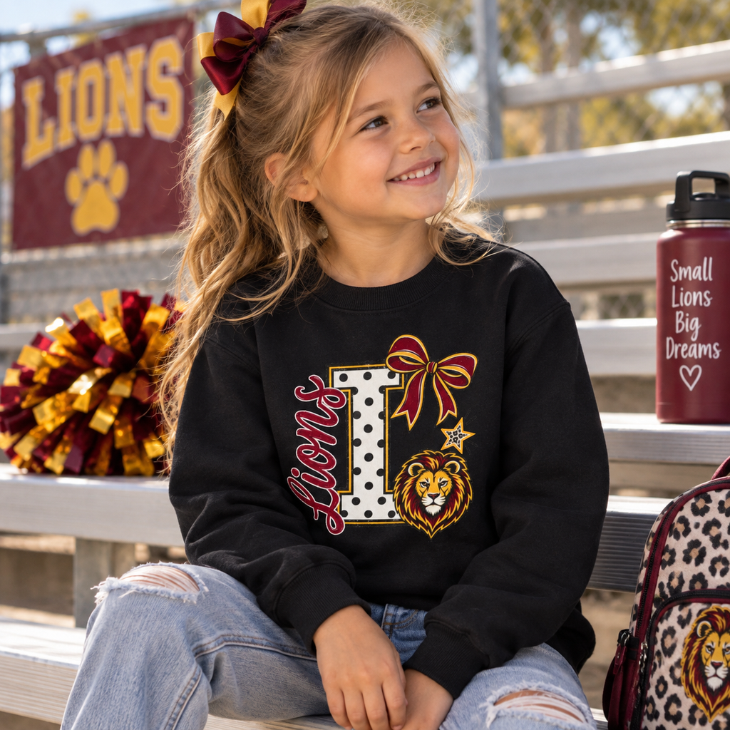 'L Lions'  Monogram Toddler Crewneck