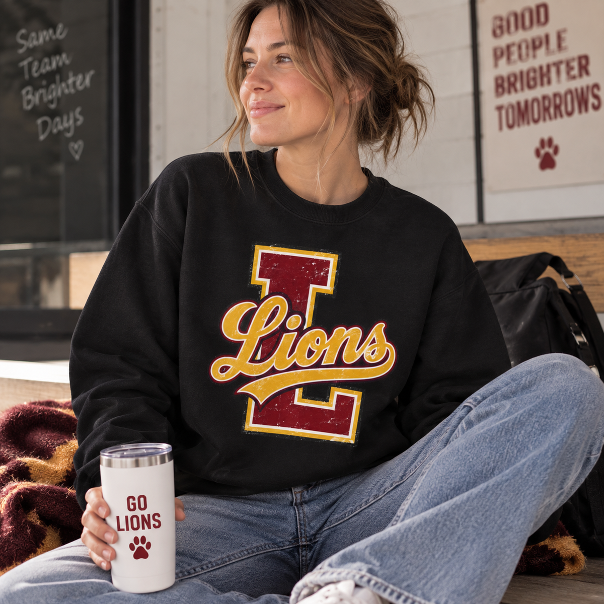 Letterman School Spirit Crewneck Sweatshirt
