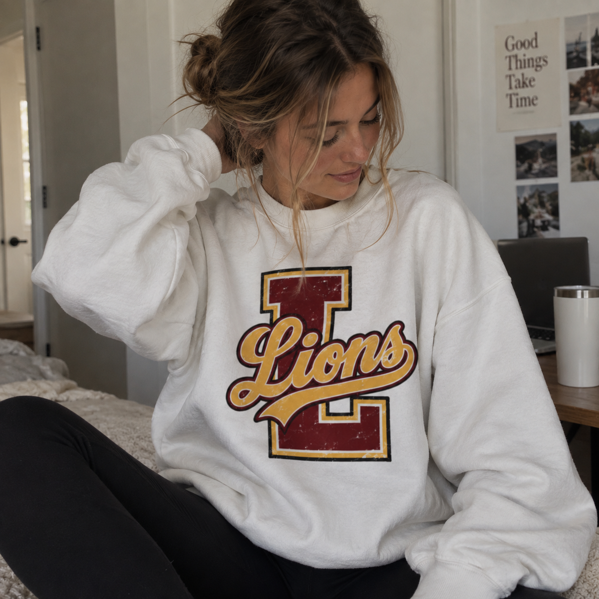 Letterman School Spirit Crewneck Sweatshirt