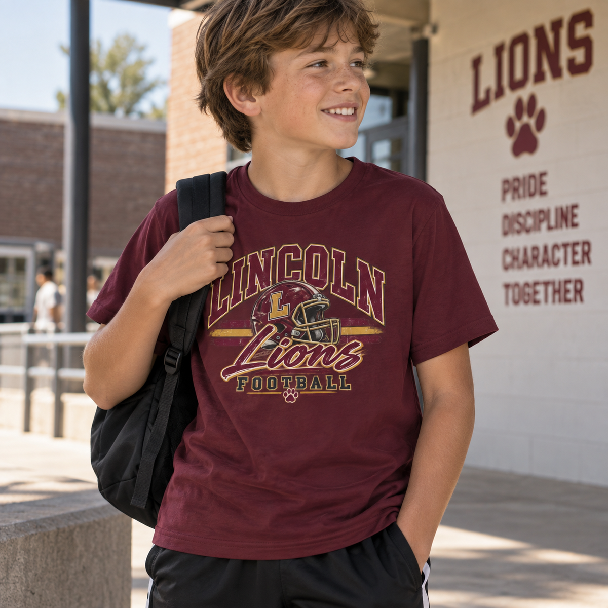 Lincoln Lions Youth Football T-Shirt