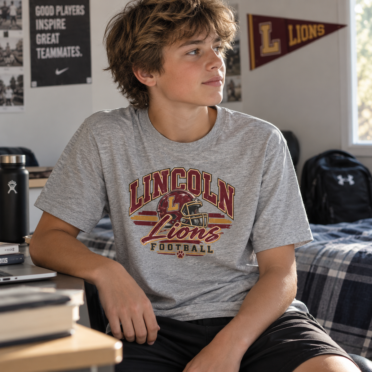 Lincoln Lions Youth Football T-Shirt