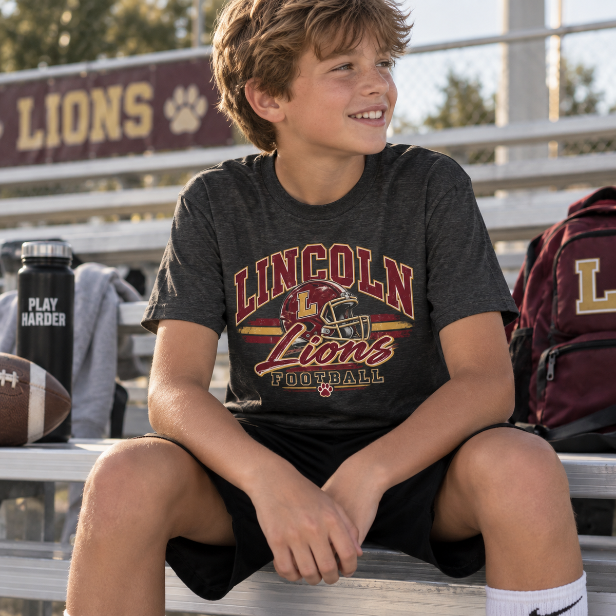 Lincoln Lions Youth Football T-Shirt