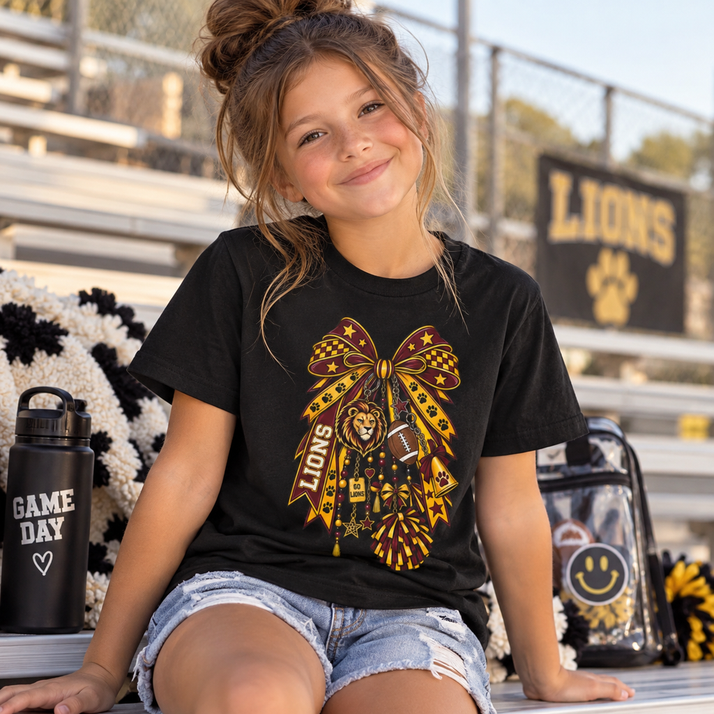 School Spirit Football Bow Design ("Custom")