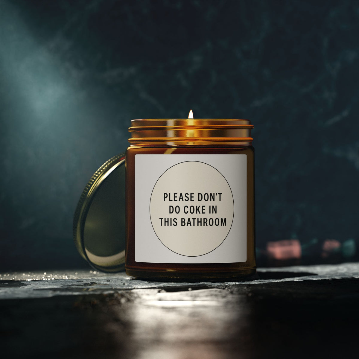 'Please Don't Do Coke in This Bathroom' Novelty Jar Candle