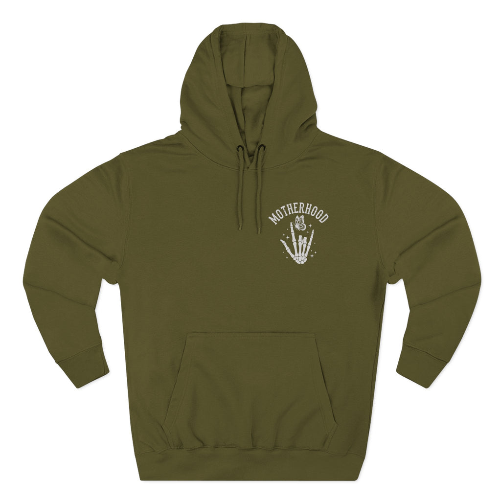 Motherhood Skeleton Graphic Hoodie — Rock Mom Fleece Pullover