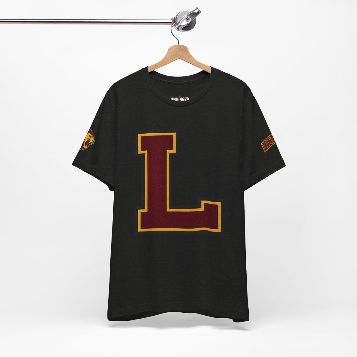 Letter L Varsity T-Shirt - LIONS Custom - Order one size bigger to achieve the look as the female shown.