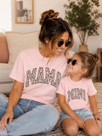Women's Casual 'MAMA' Leopard Print Graphic Tee