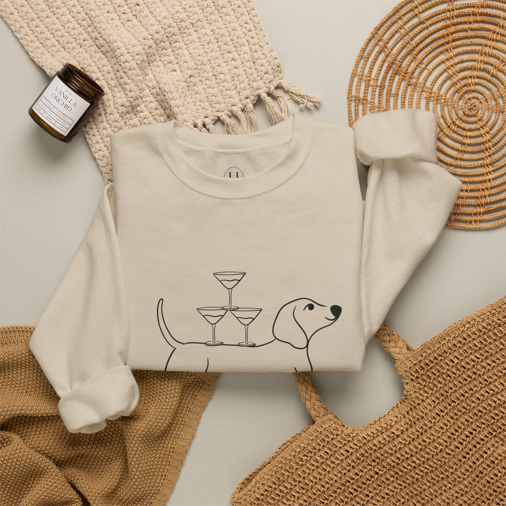 Dachshund Cocktail Crewneck Sweatshirt