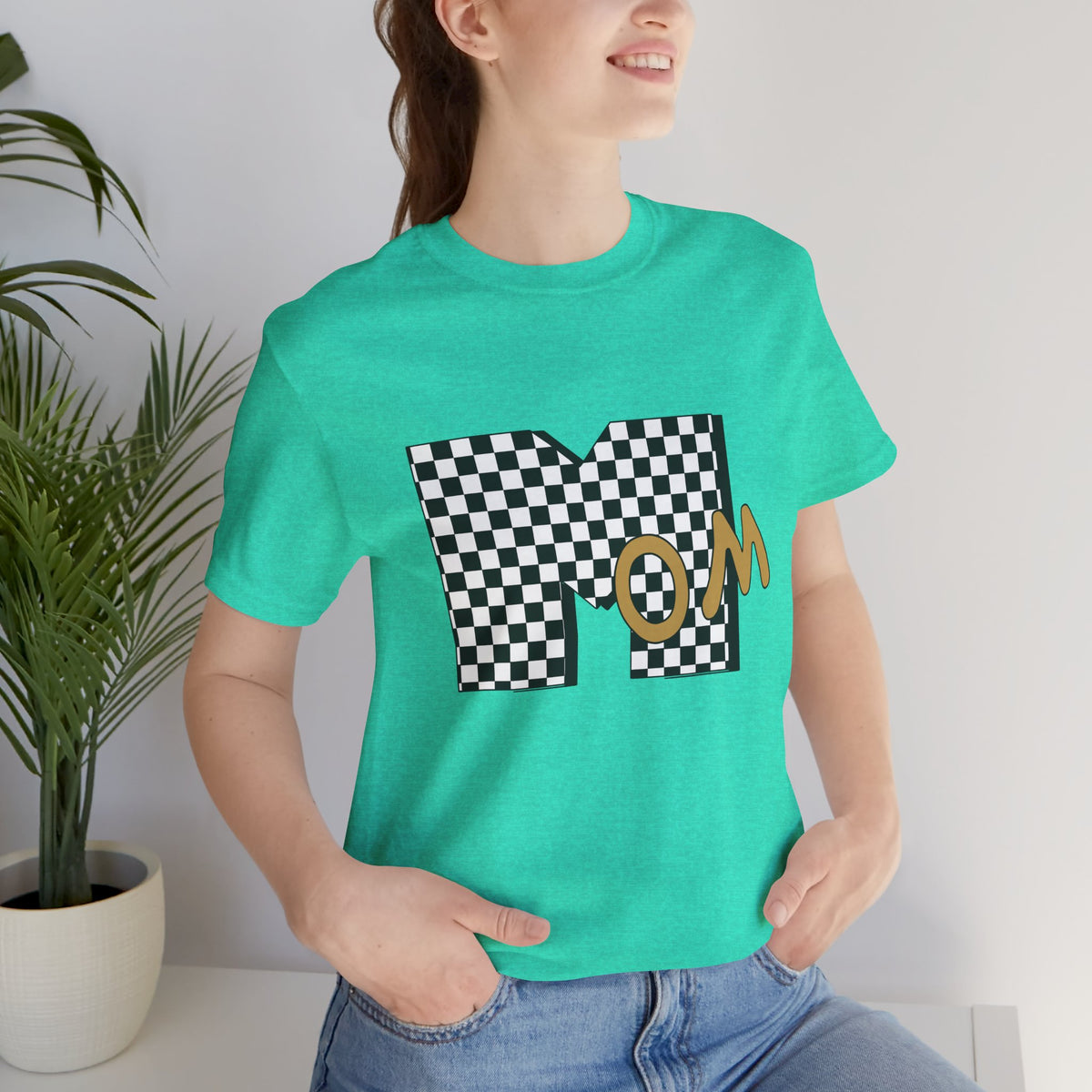 Checkerboard 'Mom' Graphic Tee