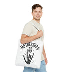 Motherhood Skeleton Tote Bag — Edgy Black & White All-Over Print