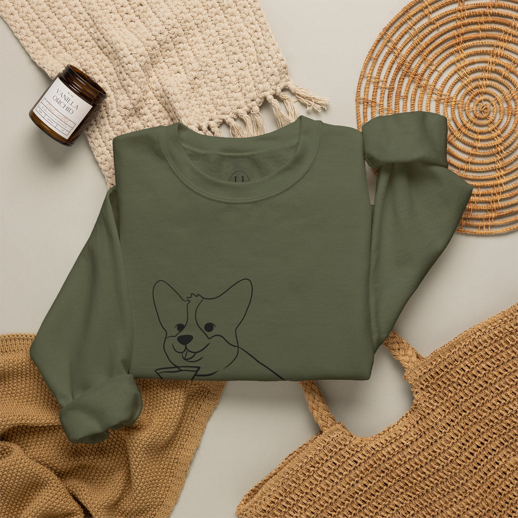 Corgi Cocktail Crewneck Sweatshirt