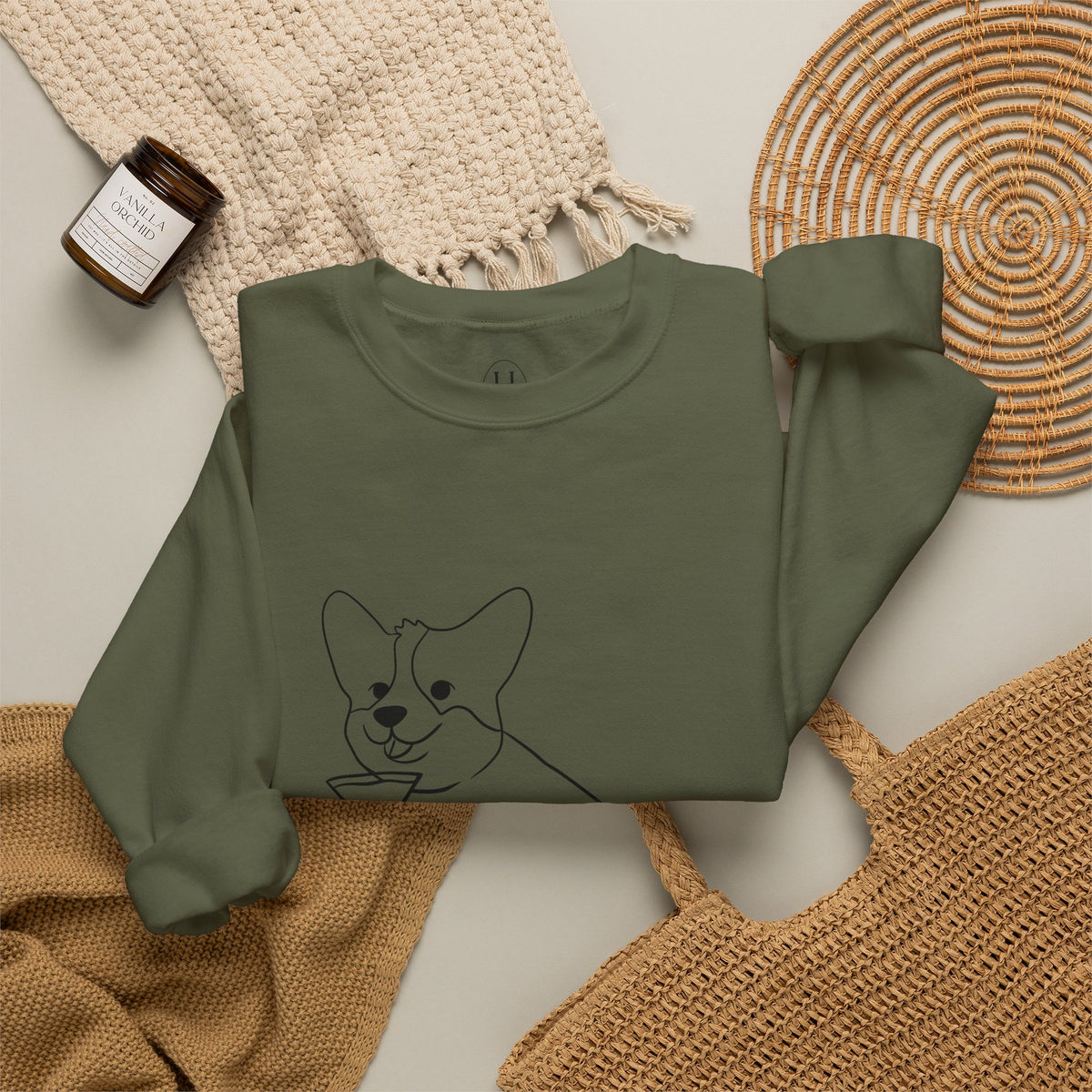 Corgi Cocktail Crewneck Sweatshirt