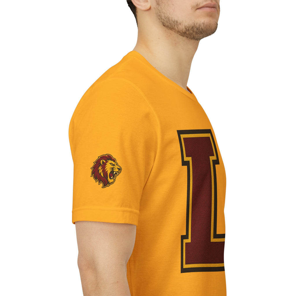 Letter L Varsity T-Shirt - LIONS Custom - Order one size bigger to achieve the look as the female shown.