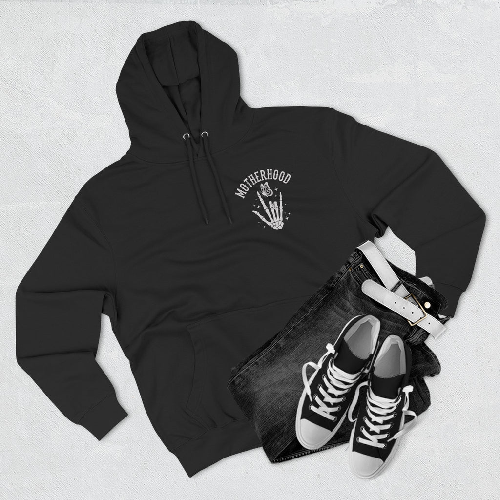 Motherhood Skeleton Graphic Hoodie — Rock Mom Fleece Pullover