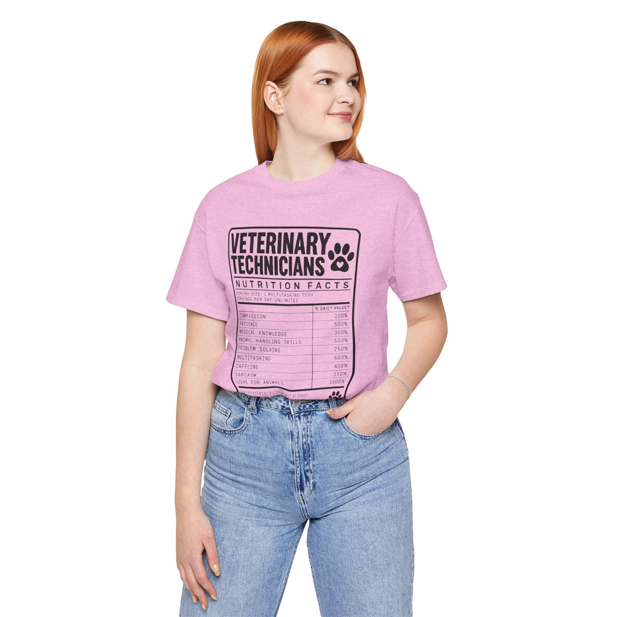 Veterinary Technicians "Nutrition Facts"  Vet Tech Gift Tee