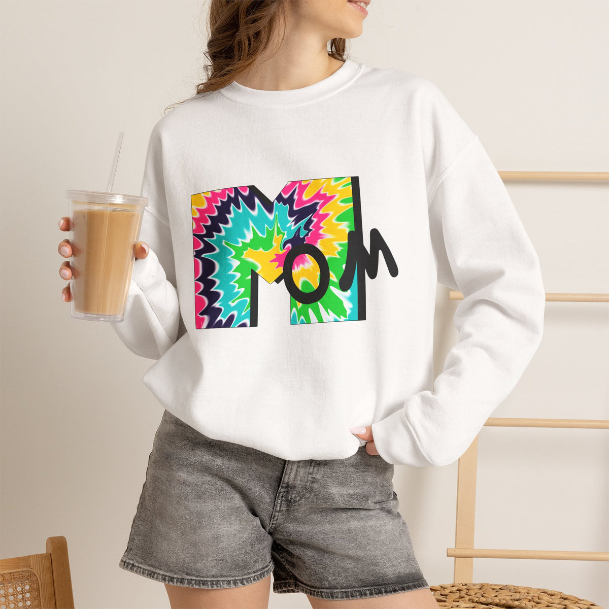 Tie-Dye Mom Crewneck Sweatshirt