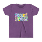 2nd Grade Back To School Doodle Font Youth Tee