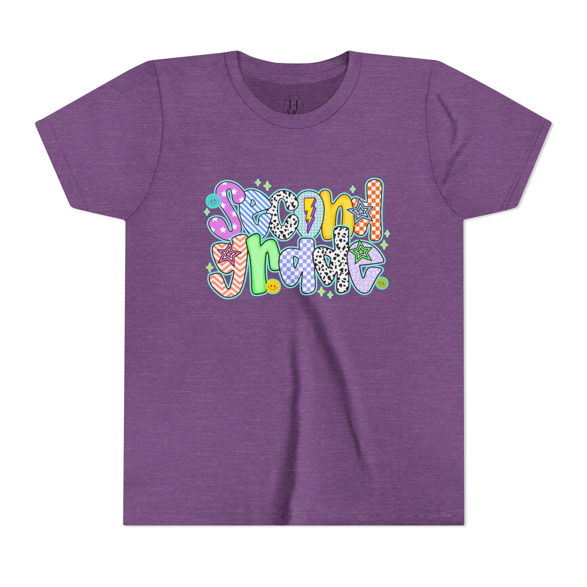 2nd Grade Back To School Doodle Font Youth Tee
