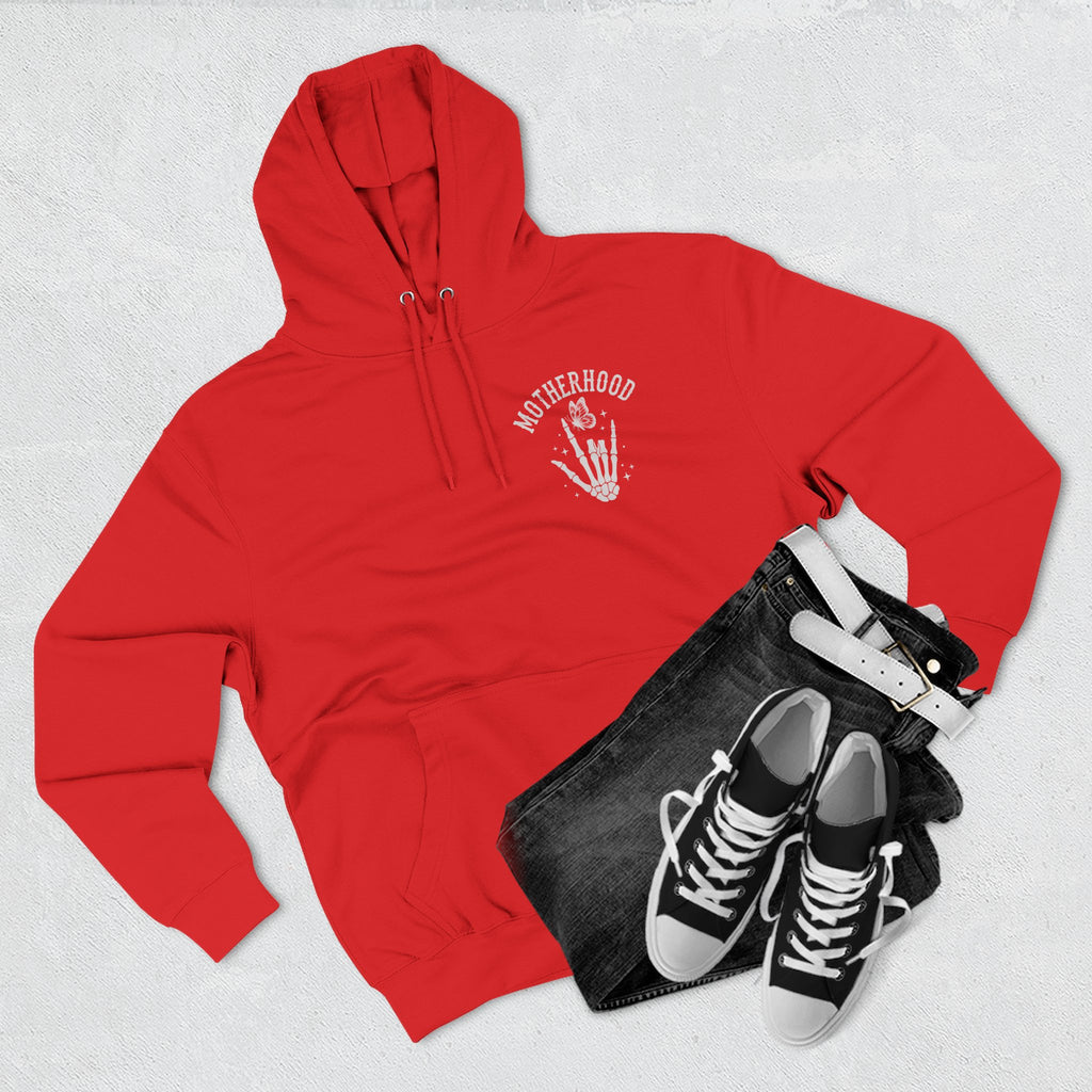Motherhood Skeleton Graphic Hoodie — Rock Mom Fleece Pullover
