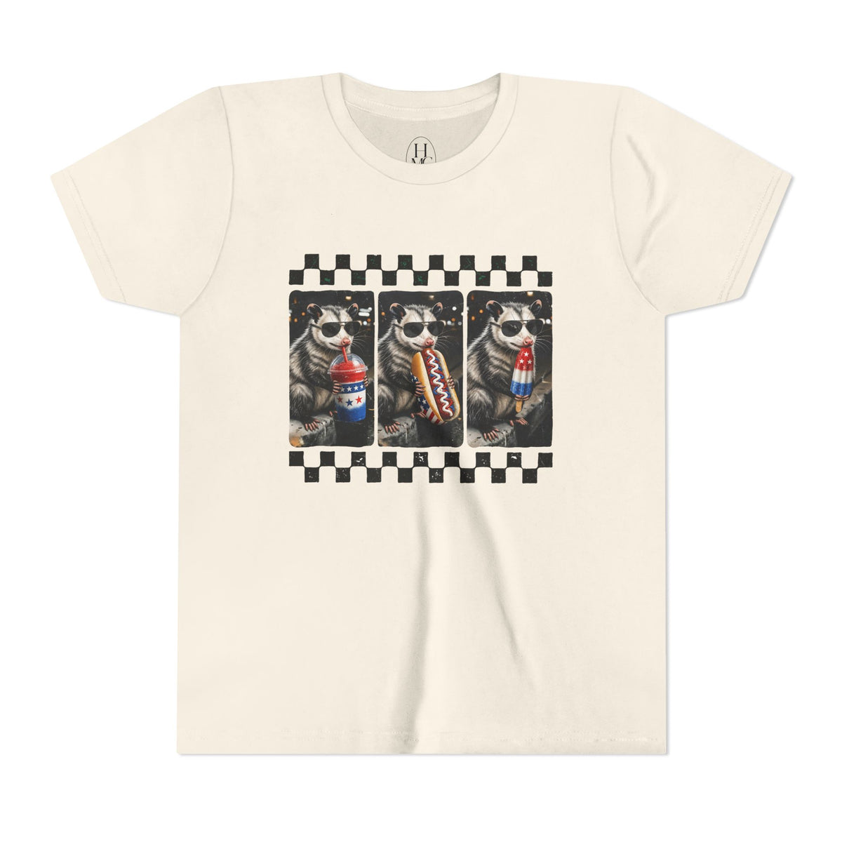 Opossum 4th of July Youth Graphic Tee