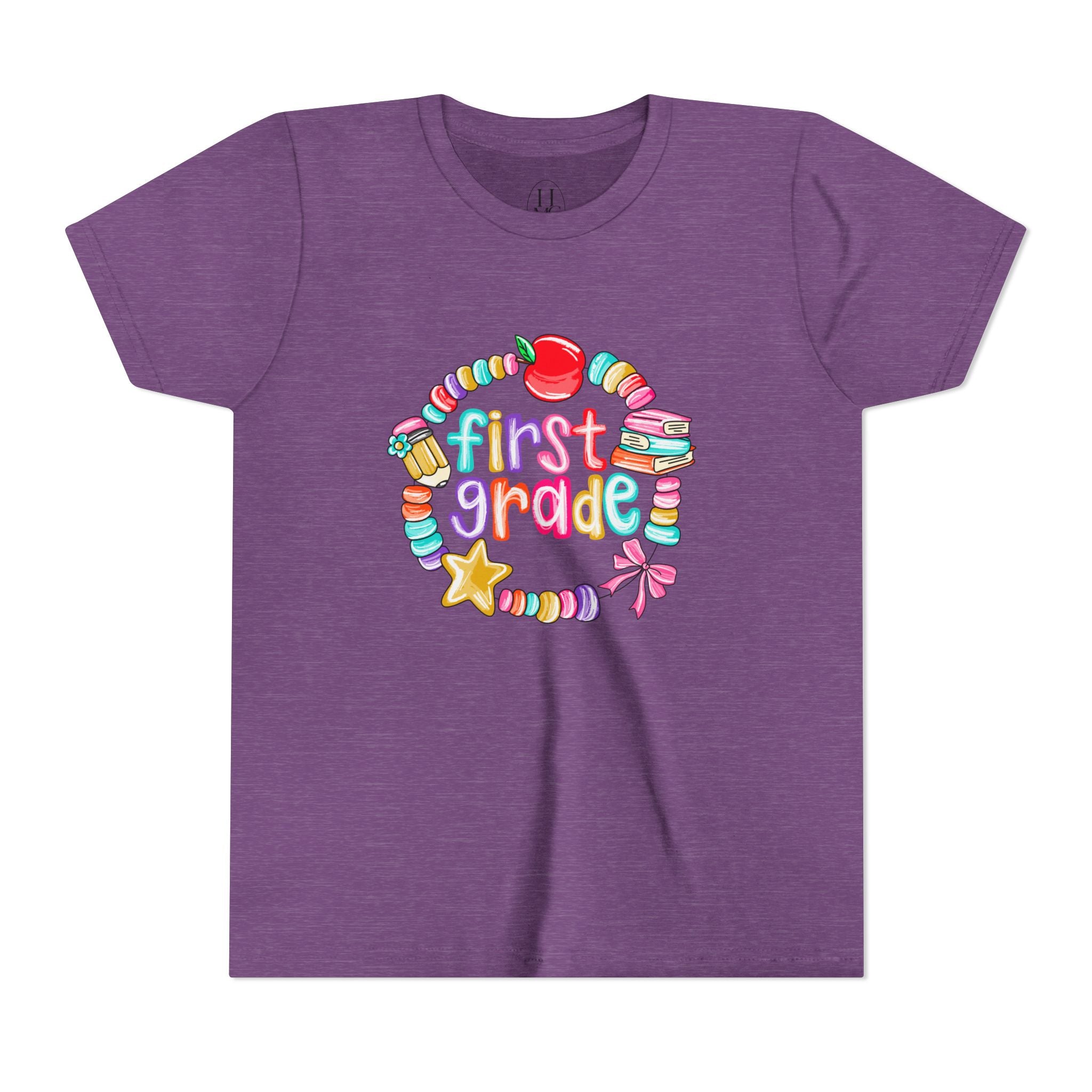 "First Grade" Colorful Back-to-School Shirt (Personalized Name Option)