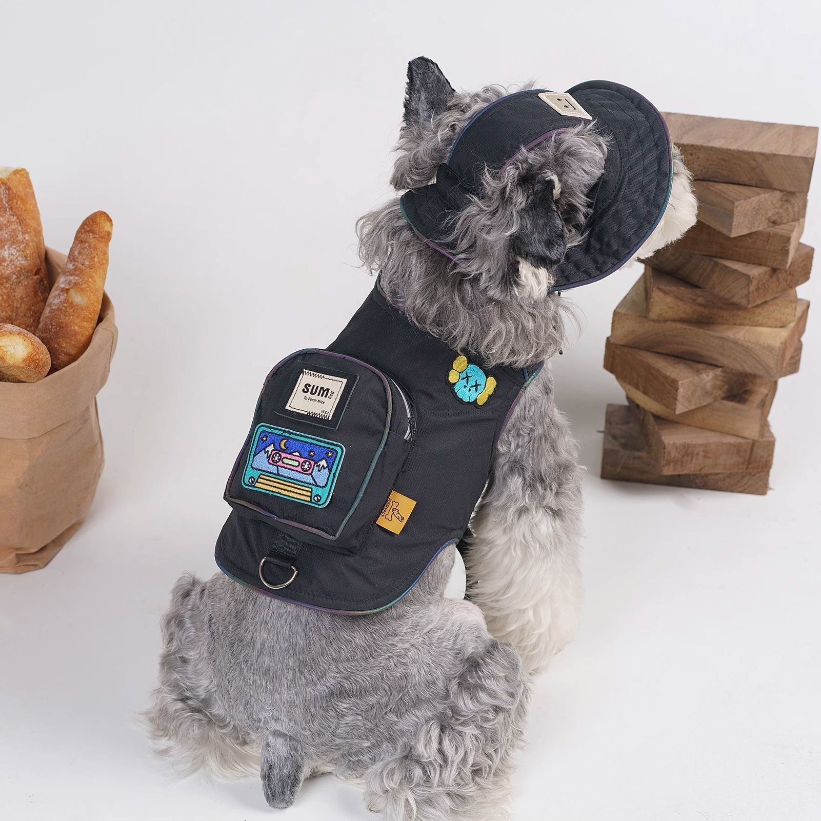 Backpack Harness and Hat Set (Black Only)