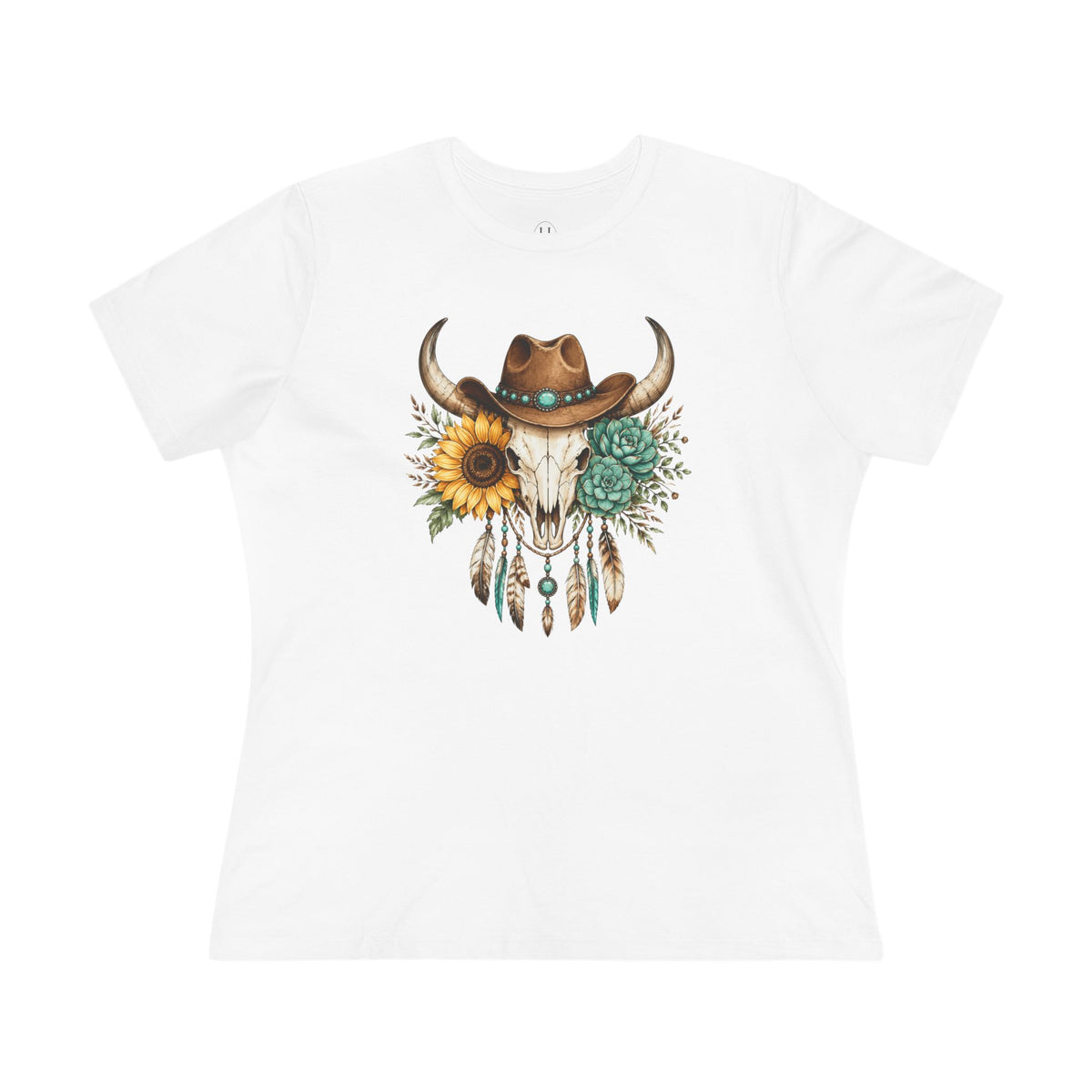 Cow Skull Floral Tee