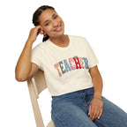 Teacher Colorful Patchwork Letters T-Shirt — Back to School Gift