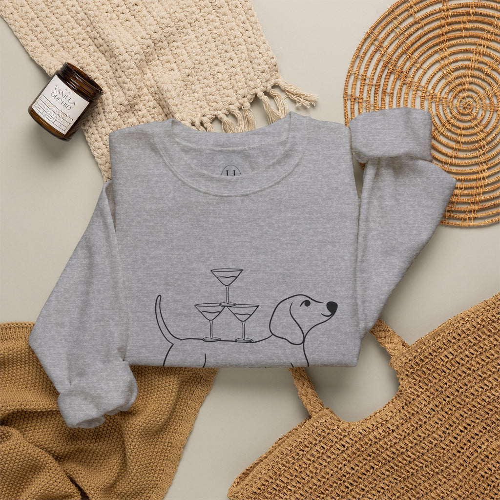 Dachshund Cocktail Crewneck Sweatshirt