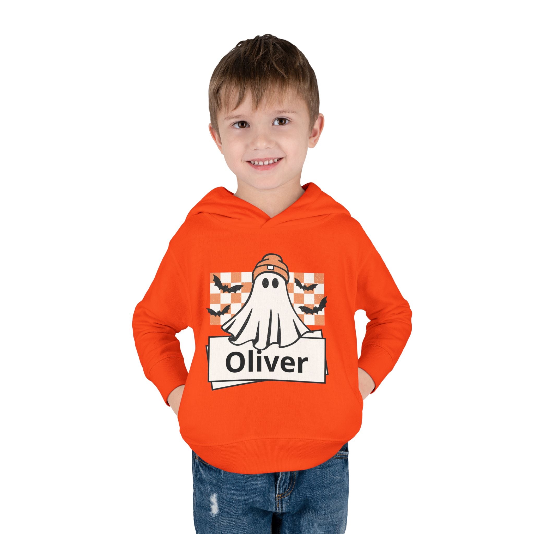 Cute Ghost with Beanie Personalized Toddler Pullover