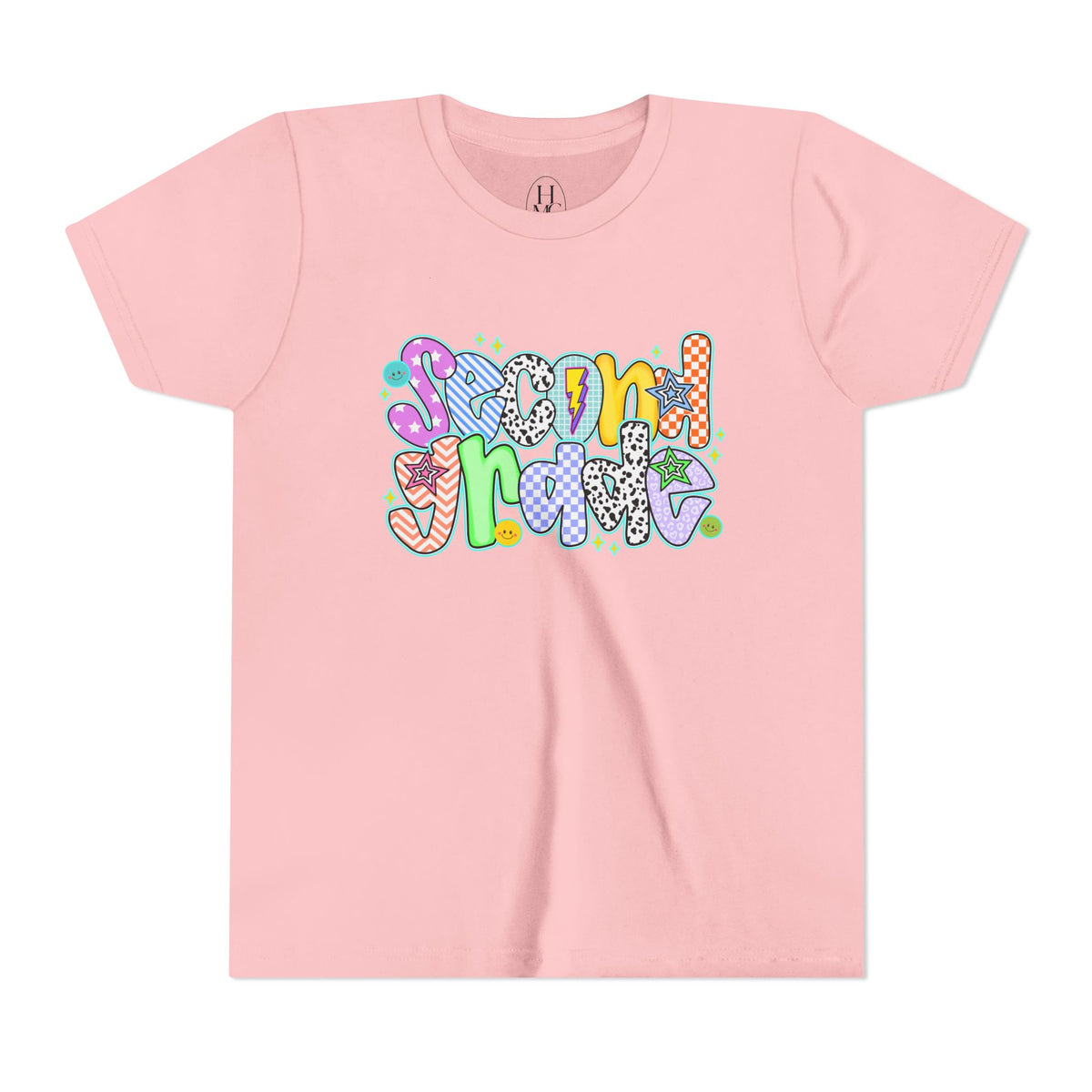 2nd Grade Back To School Doodle Font Youth Tee