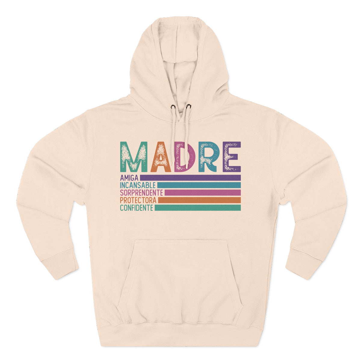Madre Graphic Hoodie — Colorful Spanish Mother Tribute (Amiga, Protectora, Confidente)