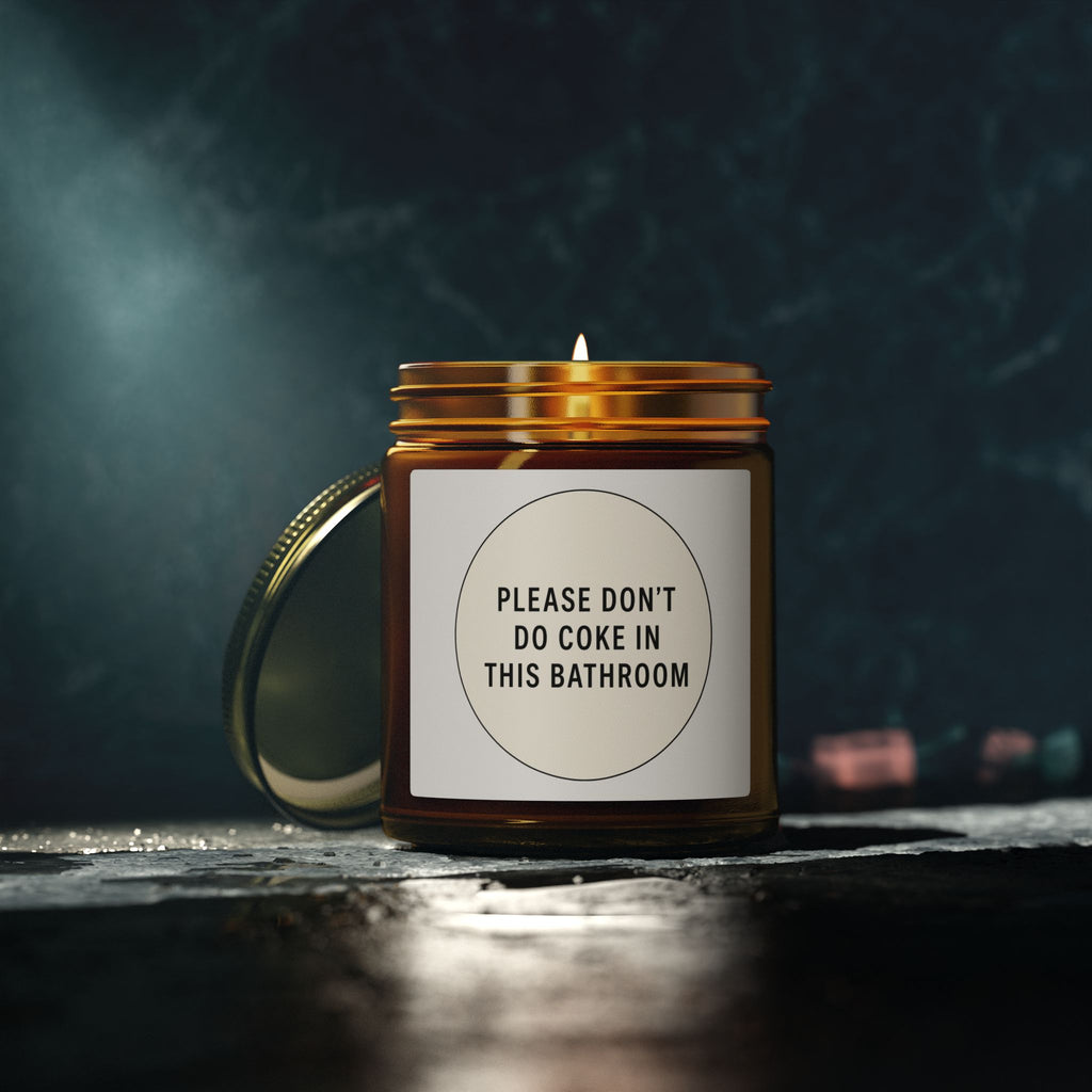 'Please Don't Do Coke in This Bathroom' Novelty Jar Candle