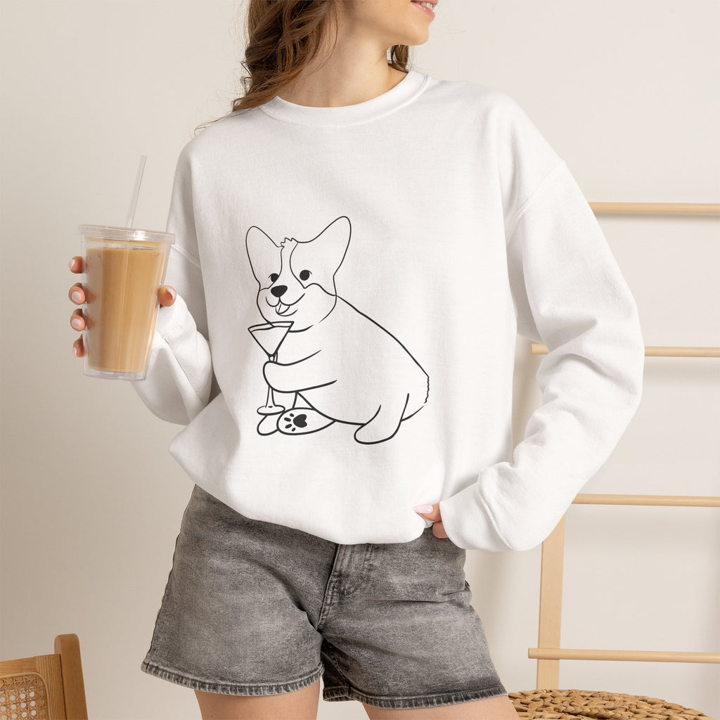 Corgi Cocktail Crewneck Sweatshirt