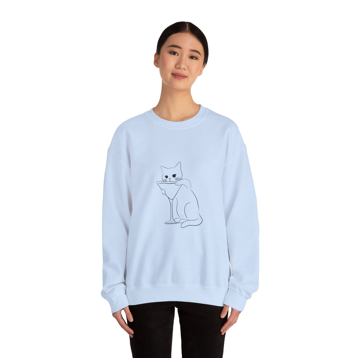 Cat Minimalist Crewneck Sweatshirt