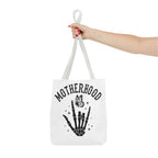 Motherhood Skeleton Tote Bag — Edgy Black & White All-Over Print