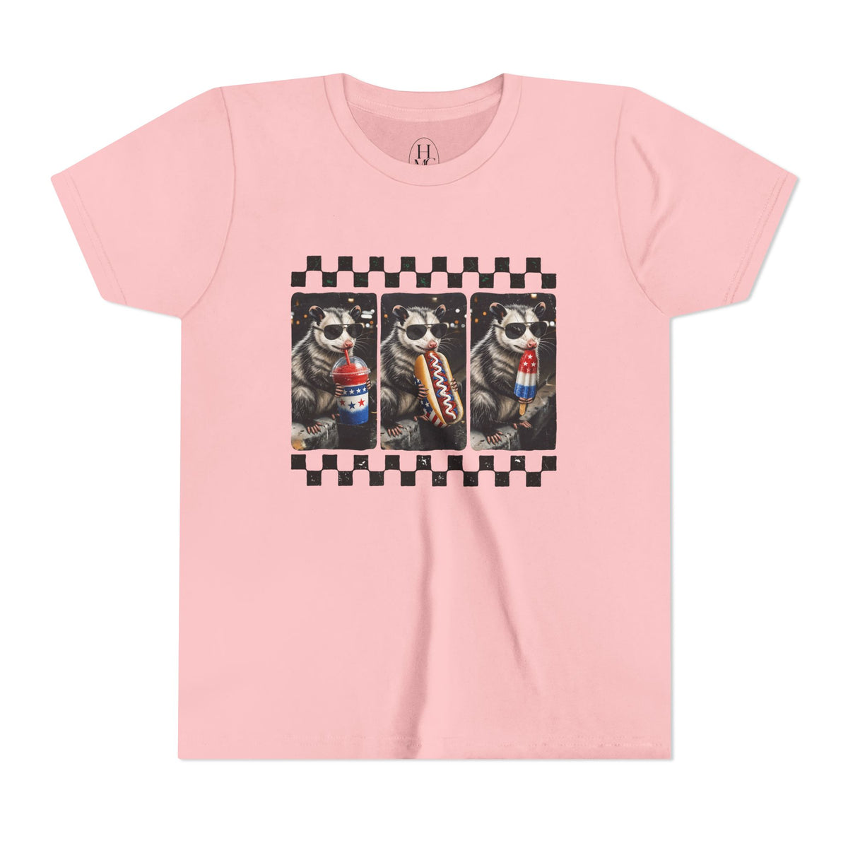 Opossum 4th of July Youth Graphic Tee