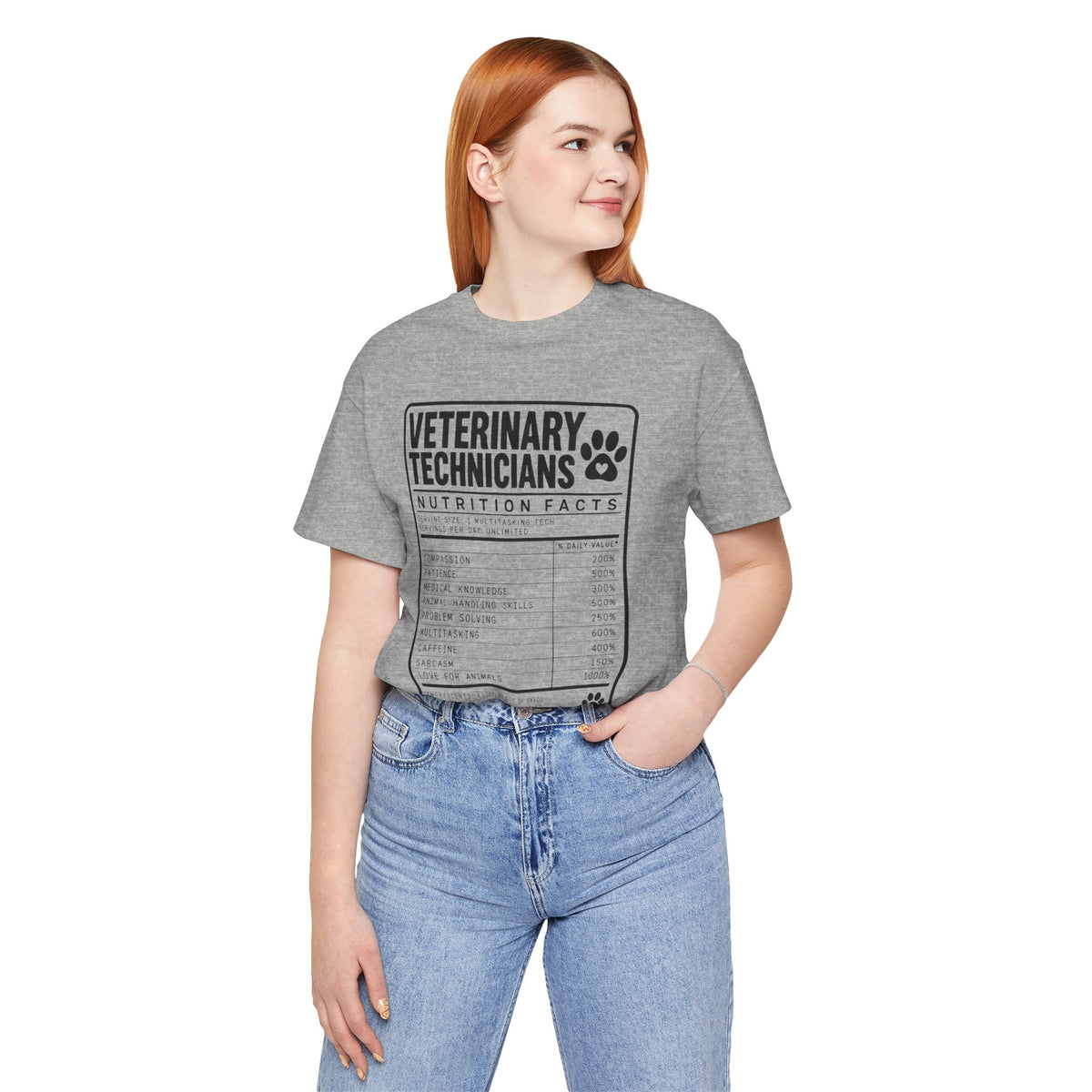 Veterinary Technicians "Nutrition Facts"  Vet Tech Gift Tee